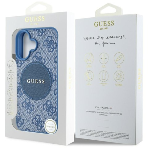 Guess Nakładka HC MagSafe PU 4G Circle with Classic Logo do iPhone 16 Niebieska Guess Nakładka HC MagSafe PU 4G Circle with Classic Logo do iPhone 16 Niebieska