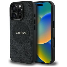 Guess Nakładka HC MagSafe PU 4G Circle with Classic Logo do iPhone 16 Pro Czarna