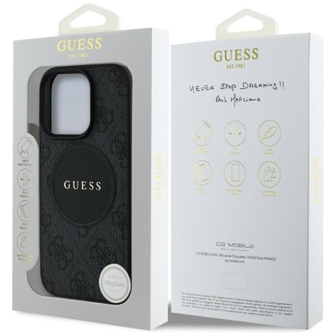 Guess Nakładka HC MagSafe PU 4G Circle with Classic Logo do iPhone 16 Pro Czarna Guess Nakładka HC MagSafe PU 4G Circle with Classic Logo do iPhone 16 Pro Czarna