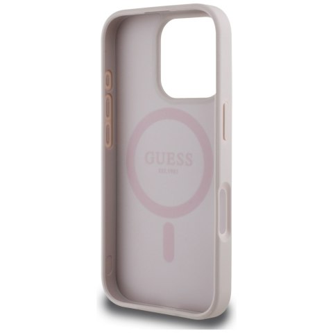 Guess Nakładka HC MagSafe PU 4G Circle with Classic Logo do iPhone 16 Pro Różowa Guess Nakładka HC MagSafe PU 4G Circle with Classic Logo do iPhone 16 Pro Różowa