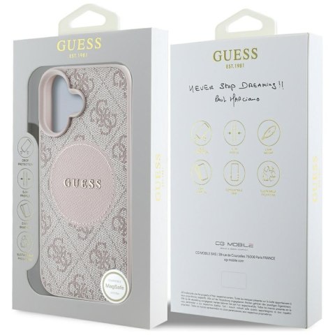 Guess Nakładka HC MagSafe PU 4G Circle with Classic Logo do iPhone 16 Różowa Guess Nakładka HC MagSafe PU 4G Circle with Classic Logo do iPhone 16 Różowa