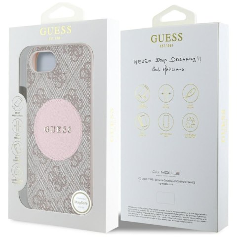 Guess Nakładka HC MagSafe PU 4G Circle with Classic Logo do iPhone 16e Różowa Guess Nakładka HC MagSafe PU 4G Circle with Classic Logo do iPhone 16e Różowa