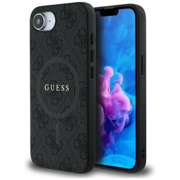 Guess Nakładka HC MagSafe PU 4G Ring Classic Logo do iPhone 16e Czarna