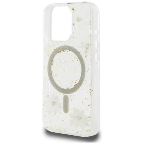 Guess Nakładka HC MagSafe Resin Flowers and Glitter do iPhone 16 Pro Max Beżowa Guess Nakładka HC MagSafe Resin Flowers and Glitter do iPhone 16 Pro Max Beżowa