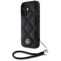Karl Lagerfeld Nakładka HC Quilted PU Initial Logo & Chain Strap do iPhone 16 Czarna Karl Lagerfeld Nakładka HC Quilted PU Initial Logo & Chain Strap do iPhone 16 Czarna