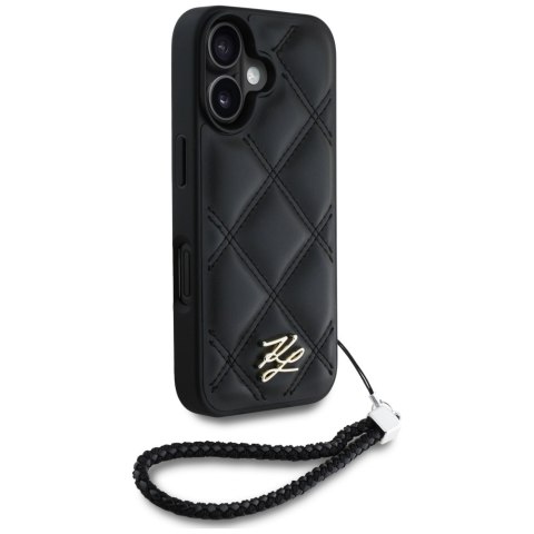 Karl Lagerfeld Nakładka HC Quilted PU Initial Logo & Chain Strap do iPhone 16 Czarna Karl Lagerfeld Nakładka HC Quilted PU Initial Logo & Chain Strap do iPhone 16 Czarna