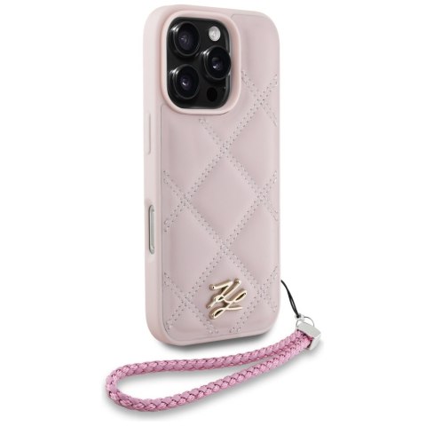 Karl Lagerfeld Nakładka HC Quilted PU Initial Logo & Chain Strap do iPhone 16 Pro Max Różowa Karl Lagerfeld Nakładka HC Quilted PU Initial Logo & Chain Strap do iPhone 16 Pro Max Różowa
