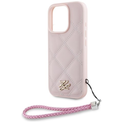 Karl Lagerfeld Nakładka HC Quilted PU Initial Logo & Chain Strap do iPhone 16 Pro Max Różowa Karl Lagerfeld Nakładka HC Quilted PU Initial Logo & Chain Strap do iPhone 16 Pro Max Różowa