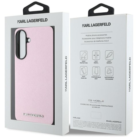 Karl Lagerfeld Nakładka HC Saffiano Metal Logo do Samsung Galaxy A56 Różowa Karl Lagerfeld Nakładka HC Saffiano Metal Logo do Samsung Galaxy A56 Różowa