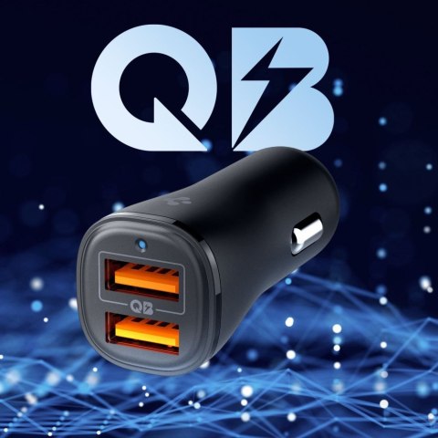 Spigen Ładowarka samochodowa Essential EV302 2-Port 30W Czarna Spigen Ładowarka samochodowa Essential EV302 2-Port 30W Czarna