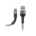 Maxlife kabel MXUC-01 USB - Lightning 1,0 m 2A szary nylonowy Maxlife kabel MXUC-01 USB - Lightning 1,0 m 2A szary nylonowy