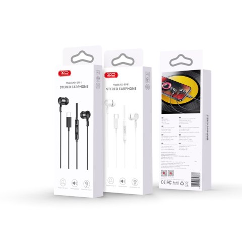 XO słuchawki przewodowe EP81 USB-C douszne białe XO słuchawki przewodowe EP81 USB-C douszne białe