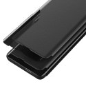 Etui Eco Leather View Case elegancki futerał z klapką i podstawką na iPhone 16e - czarne