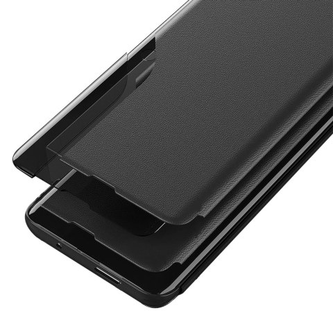 Etui Eco Leather View Case elegancki futerał z klapką i podstawką na iPhone 16e - czarne Etui Eco Leather View Case elegancki futerał z klapką i podstawką na iPhone 16e - czarne