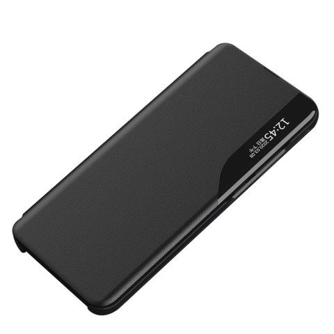 Etui Eco Leather View Case elegancki futerał z klapką i podstawką na iPhone 16e - czarne Etui Eco Leather View Case elegancki futerał z klapką i podstawką na iPhone 16e - czarne