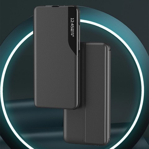 Etui Eco Leather View Case elegancki futerał z klapką i podstawką na iPhone 16e - czarne Etui Eco Leather View Case elegancki futerał z klapką i podstawką na iPhone 16e - czarne