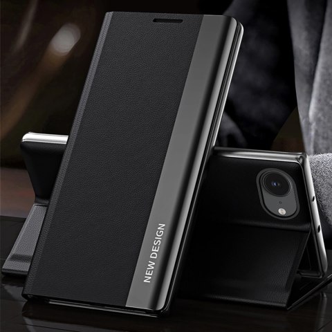 Etui Sleep Case Pro na iPhone 16e z klapką i podstawką - czarne Etui Sleep Case Pro na iPhone 16e z klapką i podstawką - czarne