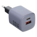 Ładowarka sieciowa do telefonu Forcell F-Energy GaN USB C + USB A QC4.0 PD 3A 33W VT-31 szara Ładowarka sieciowa do telefonu Forcell F-Energy GaN USB C + USB A QC4.0 PD 3A 33W VT-31 szara