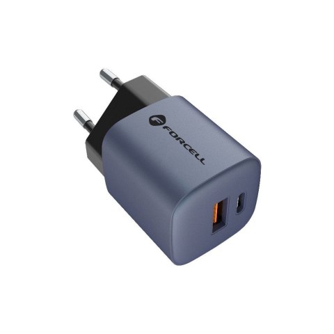 Ładowarka sieciowa do telefonu Forcell F-Energy GaN USB C + USB A QC4.0 PD 3A 33W VT-31 szara Ładowarka sieciowa do telefonu Forcell F-Energy GaN USB C + USB A QC4.0 PD 3A 33W VT-31 szara