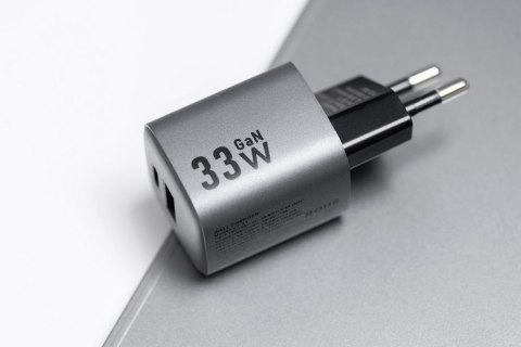 Ładowarka sieciowa do telefonu Forcell F-Energy GaN USB C + USB A QC4.0 PD 3A 33W VT-31 szara Ładowarka sieciowa do telefonu Forcell F-Energy GaN USB C + USB A QC4.0 PD 3A 33W VT-31 szara