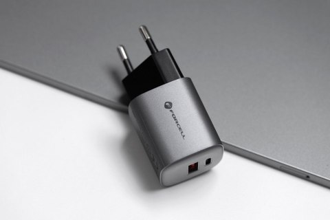 Ładowarka sieciowa do telefonu Forcell F-Energy GaN USB C + USB A QC4.0 PD 3A 33W VT-31 szara Ładowarka sieciowa do telefonu Forcell F-Energy GaN USB C + USB A QC4.0 PD 3A 33W VT-31 szara