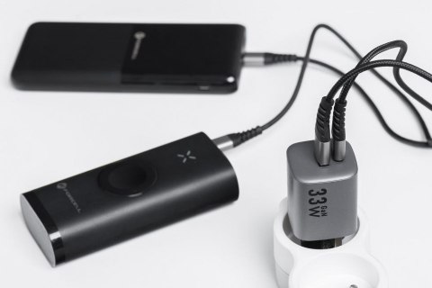 Ładowarka sieciowa do telefonu Forcell F-Energy GaN USB C + USB A QC4.0 PD 3A 33W VT-31 szara Ładowarka sieciowa do telefonu Forcell F-Energy GaN USB C + USB A QC4.0 PD 3A 33W VT-31 szara
