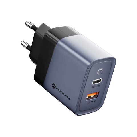 Ładowarka sieciowa do telefonu Forcell F-Energy GaN USB C + USB A QC4.0 PD 4A 45W VT-39 szara Ładowarka sieciowa do telefonu Forcell F-Energy GaN USB C + USB A QC4.0 PD 4A 45W VT-39 szara
