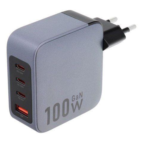 Ładowarka sieciowa do telefonu Forcell F-Energy GaN 3 x USB C + USB A QC4.0 PD 5A 100W VT-46 szara Ładowarka sieciowa do telefonu Forcell F-Energy GaN 3 x USB C + USB A QC4.0 PD 5A 100W VT-46 szara