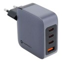 Ładowarka sieciowa do telefonu Forcell F-Energy GaN 3 x USB C + USB A QC4.0 PD 5A 100W VT-46 szara Ładowarka sieciowa do telefonu Forcell F-Energy GaN 3 x USB C + USB A QC4.0 PD 5A 100W VT-46 szara