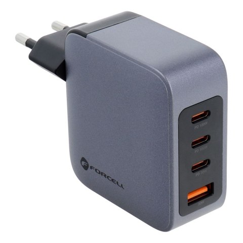 Ładowarka sieciowa do telefonu Forcell F-Energy GaN 3 x USB C + USB A QC4.0 PD 5A 100W VT-46 szara Ładowarka sieciowa do telefonu Forcell F-Energy GaN 3 x USB C + USB A QC4.0 PD 5A 100W VT-46 szara