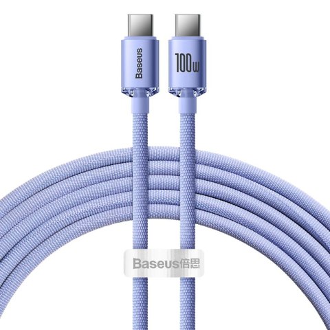Baseus kabel Crystal Shine USB-C - USB-C 2,0 m 100W fioletowy Baseus kabel Crystal Shine USB-C - USB-C 2,0 m 100W fioletowy