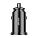 Baseus ładowarka samochodowa PD Circular Plastic 1x USB-C 1x USB 30W czarna