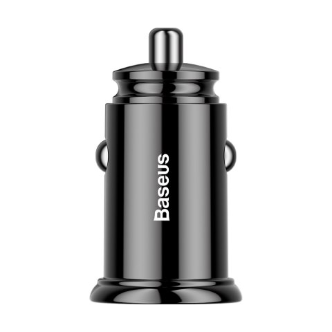 Baseus ładowarka samochodowa PD Circular Plastic 1x USB-C 1x USB 30W czarna Baseus ładowarka samochodowa PD Circular Plastic 1x USB-C 1x USB 30W czarna