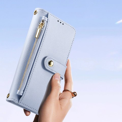 Etui skórzane Dux Ducis Lawa na iPhone 16 Pro Max z odłączanym portfelem magnetycznym - błękitne Etui skórzane Dux Ducis Lawa na iPhone 16 Pro Max z odłączanym portfelem magnetycznym - błękitne