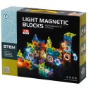 Klocki magnetyczne marble tor kulkowy świecący 75 elementów Klocki magnetyczne marble tor kulkowy świecący 75 elementów