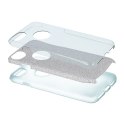 Nakładka Glitter 3w1 do iPhone 11 srebna
