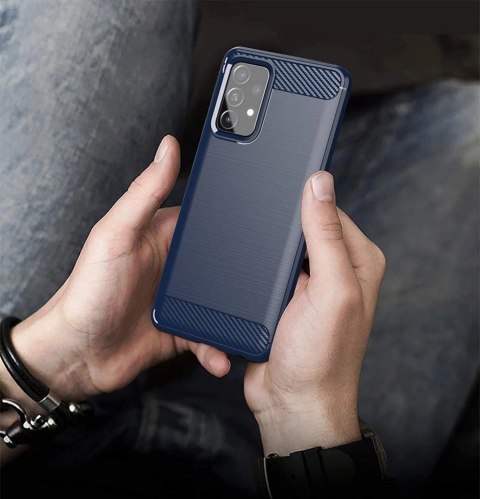 Carbon Case elastyczne etui pokrowiec Samsung Galaxy A72 4G niebieski Carbon Case elastyczne etui pokrowiec Samsung Galaxy A72 4G niebieski