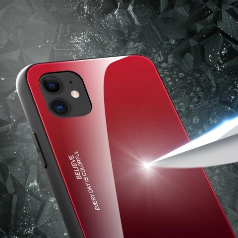 Gradient Glass etui pokrowiec nakładka ze szkła hartowanego iPhone 12 mini czarno-czerwony Gradient Glass etui pokrowiec nakładka ze szkła hartowanego iPhone 12 mini czarno-czerwony