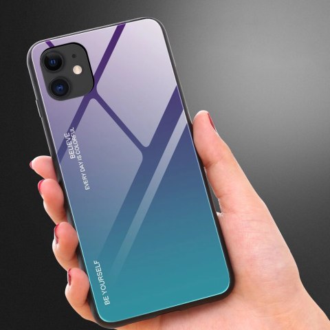 Gradient Glass etui pokrowiec nakładka ze szkła hartowanego iPhone 12 mini czarno-czerwony Gradient Glass etui pokrowiec nakładka ze szkła hartowanego iPhone 12 mini czarno-czerwony