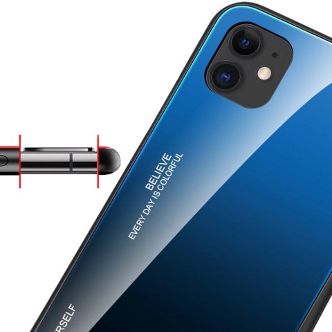 Gradient Glass etui pokrowiec nakładka ze szkła hartowanego iPhone 12 mini czarno-czerwony Gradient Glass etui pokrowiec nakładka ze szkła hartowanego iPhone 12 mini czarno-czerwony