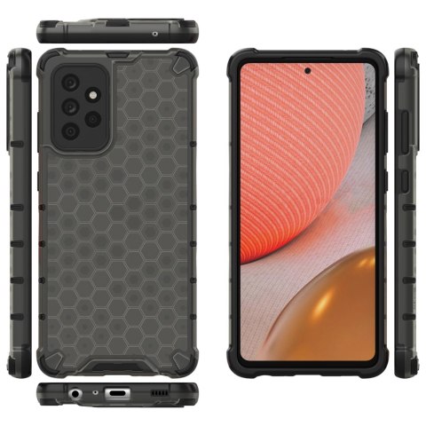 Honeycomb etui pancerny pokrowiec z żelową ramką Samsung Galaxy A72 4G czarny Honeycomb etui pancerny pokrowiec z żelową ramką Samsung Galaxy A72 4G czarny