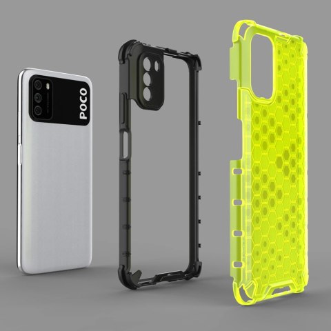 Honeycomb etui pancerny pokrowiec z żelową ramką Xiaomi Poco M3 przezroczysty Honeycomb etui pancerny pokrowiec z żelową ramką Xiaomi Poco M3 przezroczysty