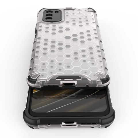 Honeycomb etui pancerny pokrowiec z żelową ramką Xiaomi Poco M3 przezroczysty Honeycomb etui pancerny pokrowiec z żelową ramką Xiaomi Poco M3 przezroczysty