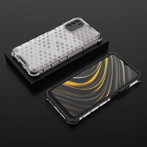 Honeycomb etui pancerny pokrowiec z żelową ramką Xiaomi Poco M3 przezroczysty Honeycomb etui pancerny pokrowiec z żelową ramką Xiaomi Poco M3 przezroczysty