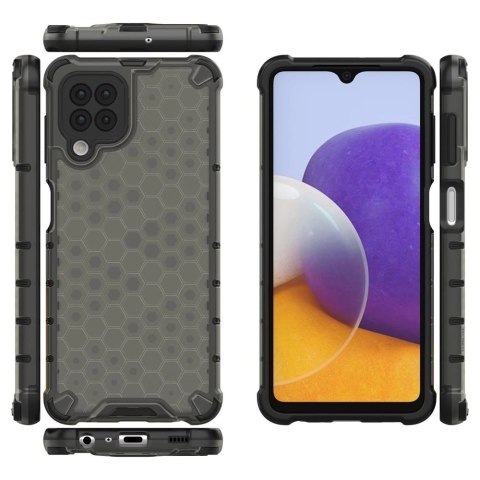 Honeycomb etui pancerny pokrowiec z żelową ramką Samsung Galaxy A22 4G czarny Honeycomb etui pancerny pokrowiec z żelową ramką Samsung Galaxy A22 4G czarny