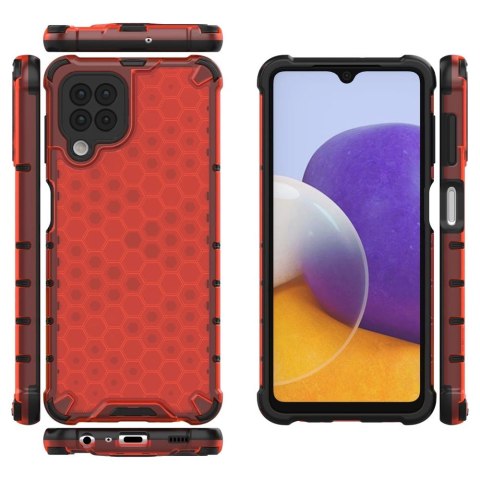 Honeycomb etui pancerny pokrowiec z żelową ramką Samsung Galaxy A22 4G czerwony Honeycomb etui pancerny pokrowiec z żelową ramką Samsung Galaxy A22 4G czerwony