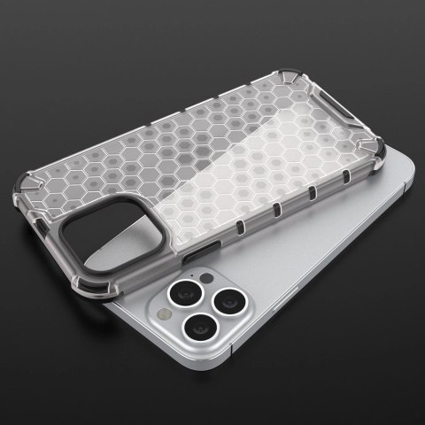 Honeycomb etui pancerny pokrowiec z żelową ramką iPhone 13 Pro Max czerwony Honeycomb etui pancerny pokrowiec z żelową ramką iPhone 13 Pro Max czerwony