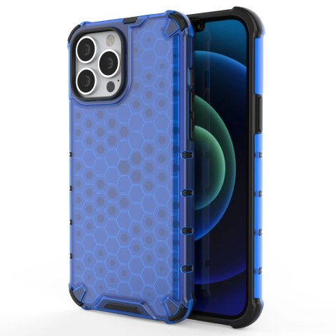 Honeycomb etui pancerny pokrowiec z żelową ramką iPhone 13 Pro Max niebieski Honeycomb etui pancerny pokrowiec z żelową ramką iPhone 13 Pro Max niebieski