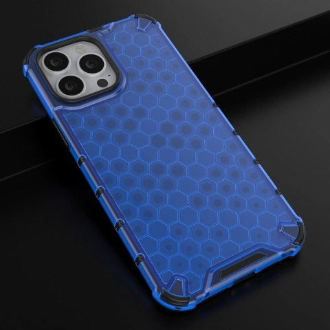 Honeycomb etui pancerny pokrowiec z żelową ramką iPhone 13 Pro Max niebieski Honeycomb etui pancerny pokrowiec z żelową ramką iPhone 13 Pro Max niebieski