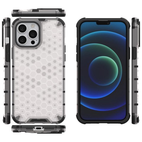 Honeycomb etui pancerny pokrowiec z żelową ramką iPhone 13 Pro Max przezroczysty Honeycomb etui pancerny pokrowiec z żelową ramką iPhone 13 Pro Max przezroczysty